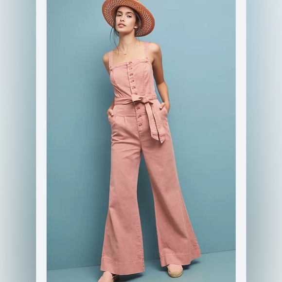 Pilcro and the Letterpress Pants - Pilcro and the Letterpress Blush Jumpsuit size 10